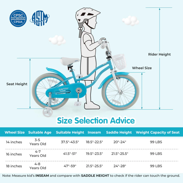 LJG 18 Inch Kids Bike with Helmet Protective Set Blue