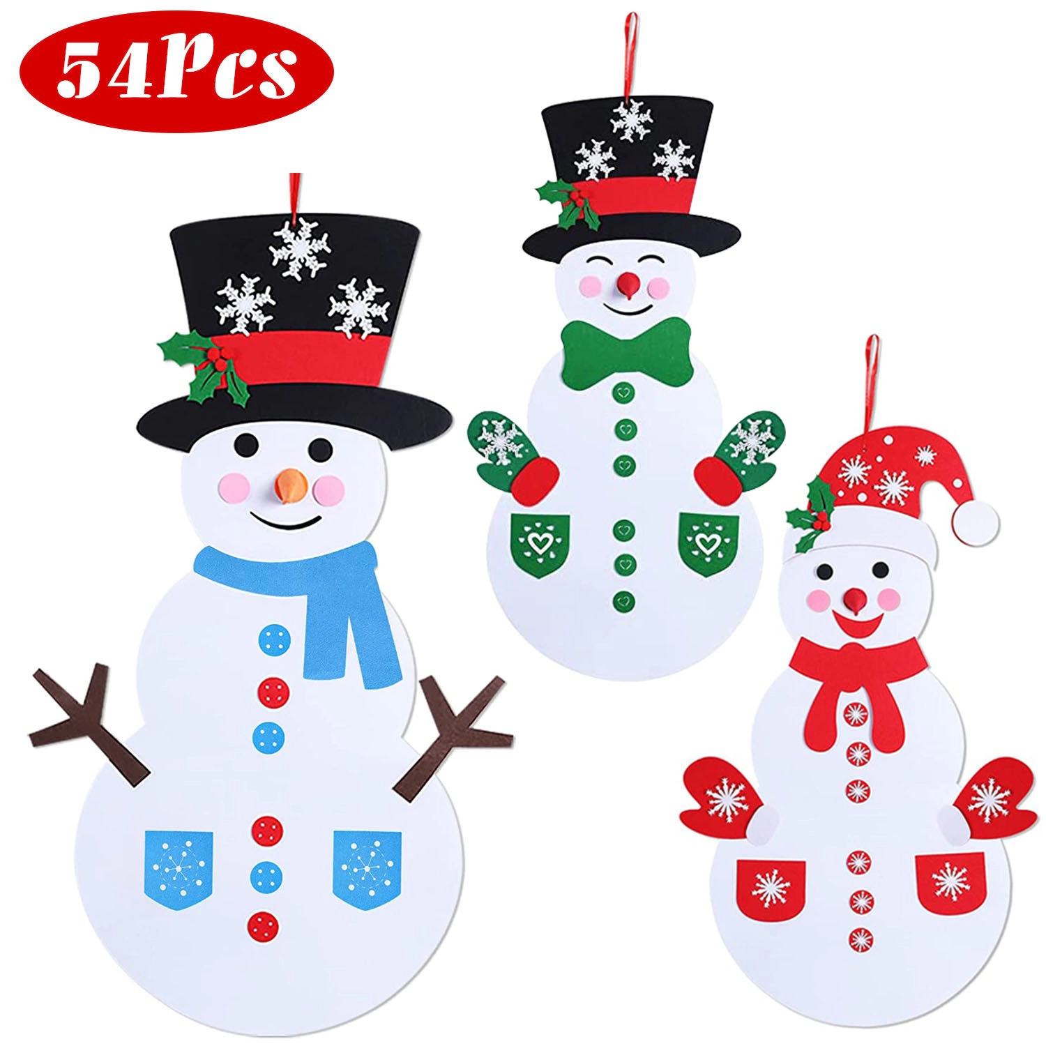 GBruno DIY Felt Christmas Snowman Decoration Kit