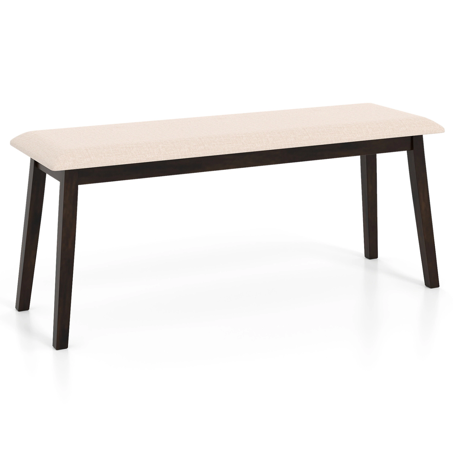 LJG 43.5 Inch Upholstered Entryway Bench with Rubber Wood Frame