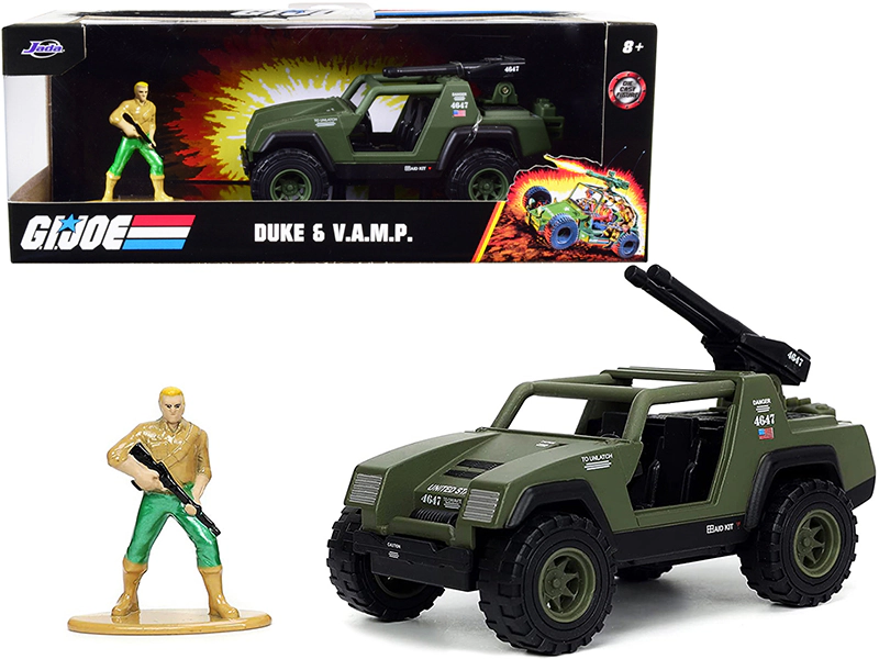 Jada V.A.M.P. Olive Green And Duke Diecast Figurine "G.I. Joe" "Hollywood Rides" Series 1/32 Diecast Model Car By Jada