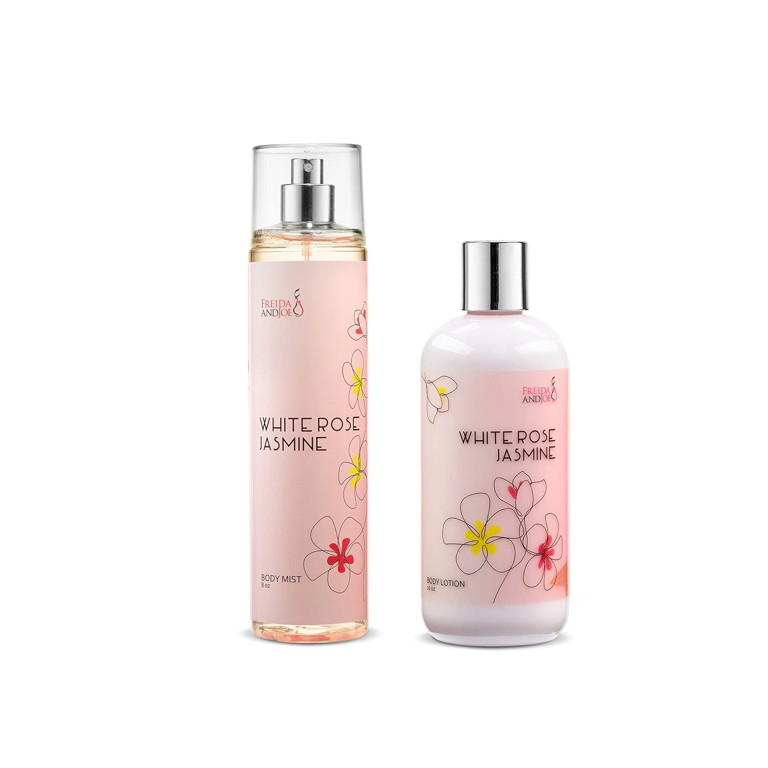 Freida and Joe Womens 10oz Deep Moisturizing Fragrance Body Lotion & 8 oz in White Jasmine Scent