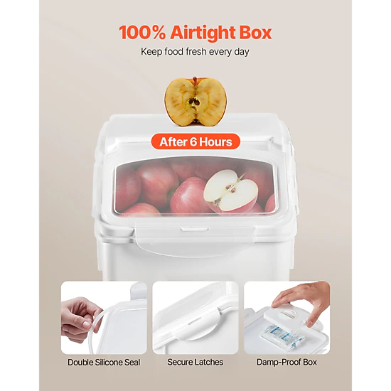 HONGGE Rice Storage Container Dog Food Dispenser Bin with Airtight Lid