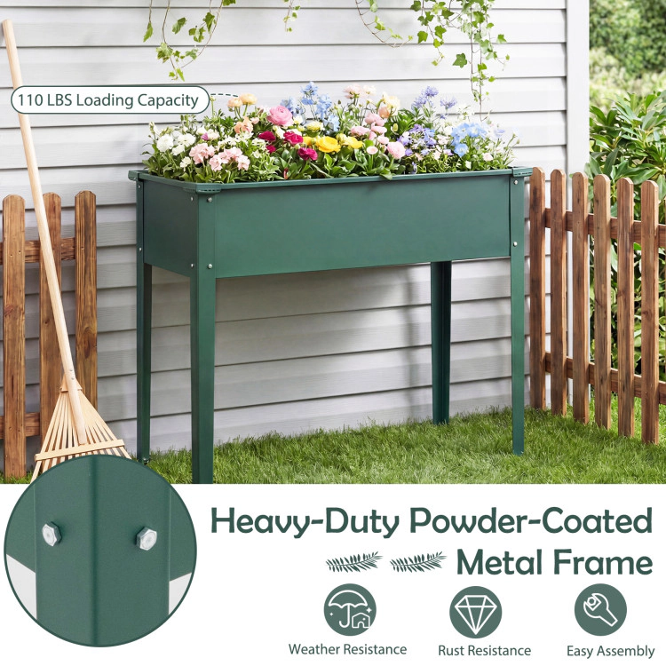 Hivvago Elevated Metal Raised Garden Bed with Legs and Drainage Holes
