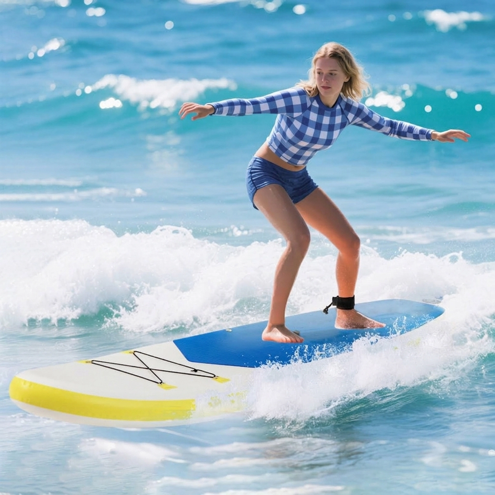 SUGIFT 11-ft Premium Inflatable Stand Up Paddle Board with 3-Section Paddle Dual Action Pump and Backpack