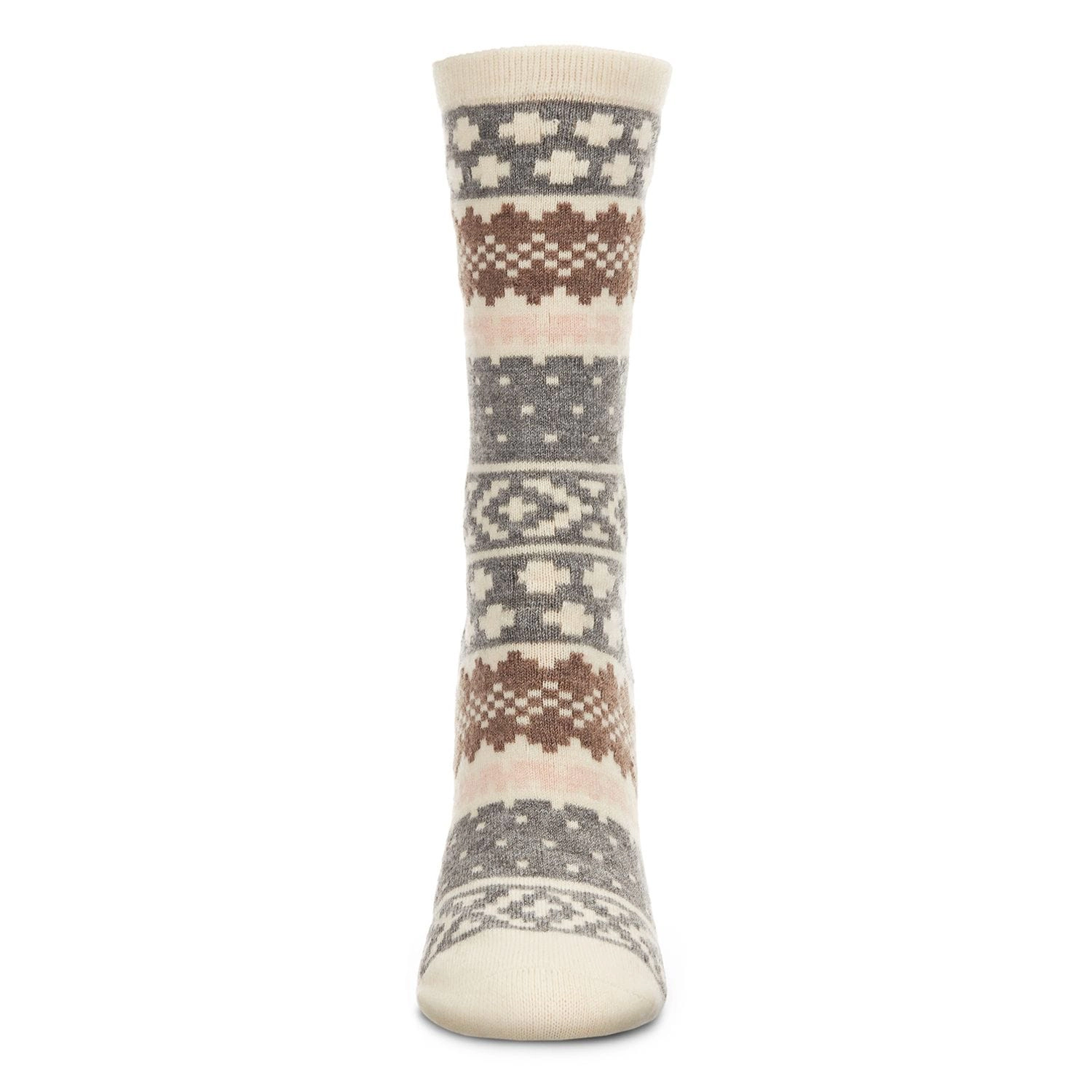 MeMoi Women's Winter Fair Isle Cashmere Blend Crew Socks