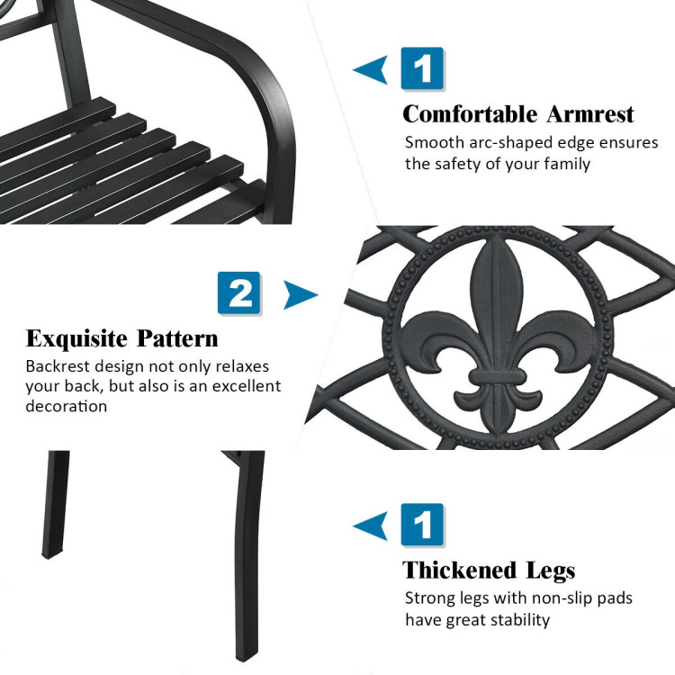 Hivvago Patio Heavy-Duty Metal Garden Bench