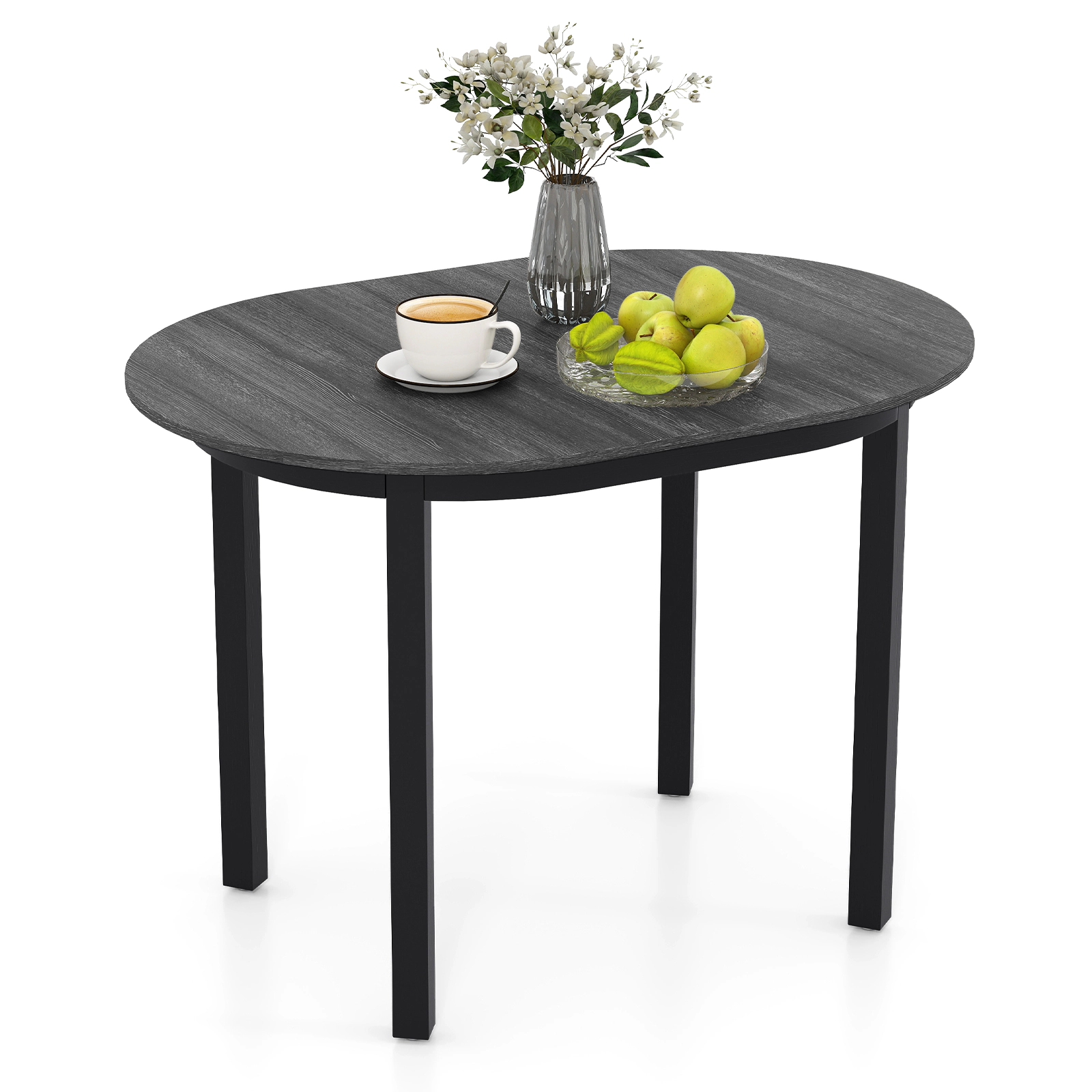 LJG 43 Inch Wooden Dining Table with Rubber Wood Legs for 2-4 People