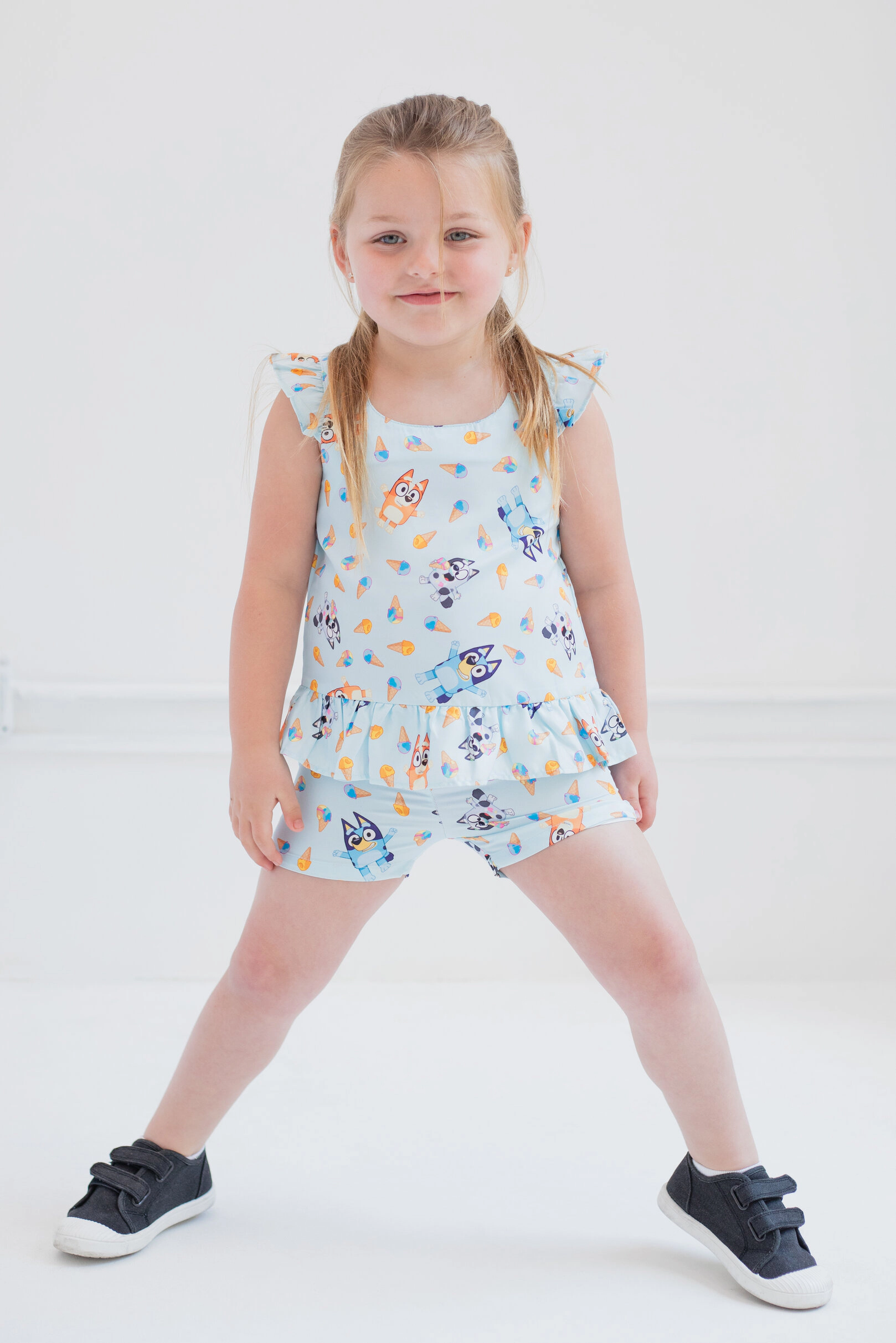 Bluey Dress Jumpsuit and 2-Piece Shorts Set