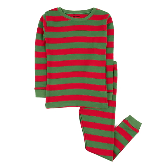 Leveret Baby/Toddler/Kids 2-pc  Cotton Snug Fit Holiday Striped Pajamas