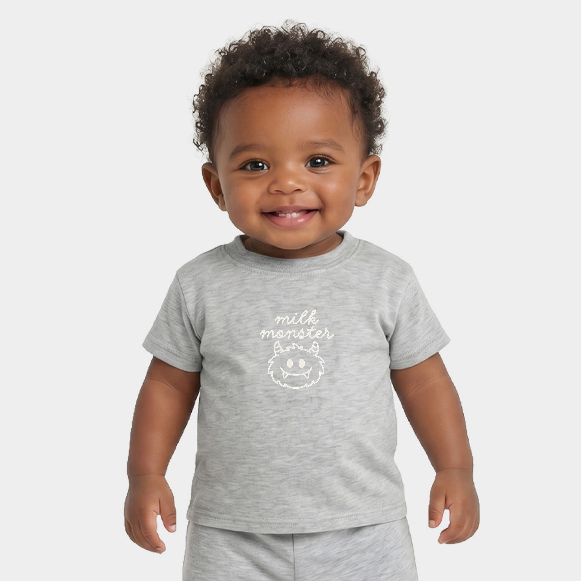 The Juniper Shop - Infant Jogger Pant Crew Set Milk Monster