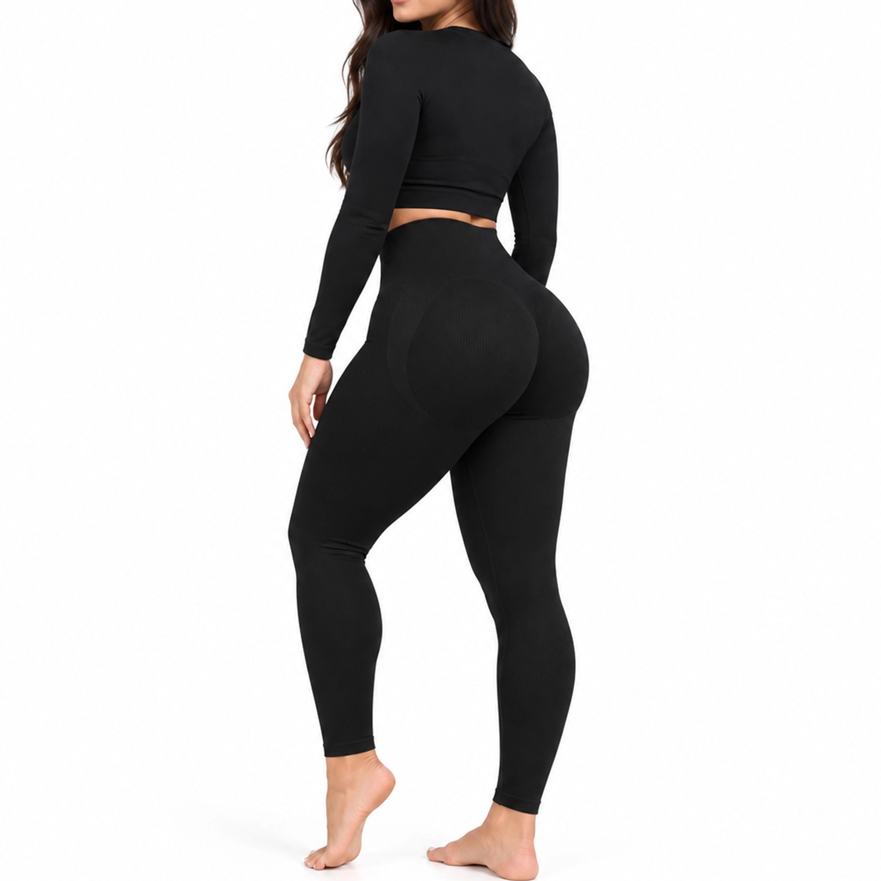 YAHAIRA Women's Shaping Leggings Double Tummy Long Sleeve