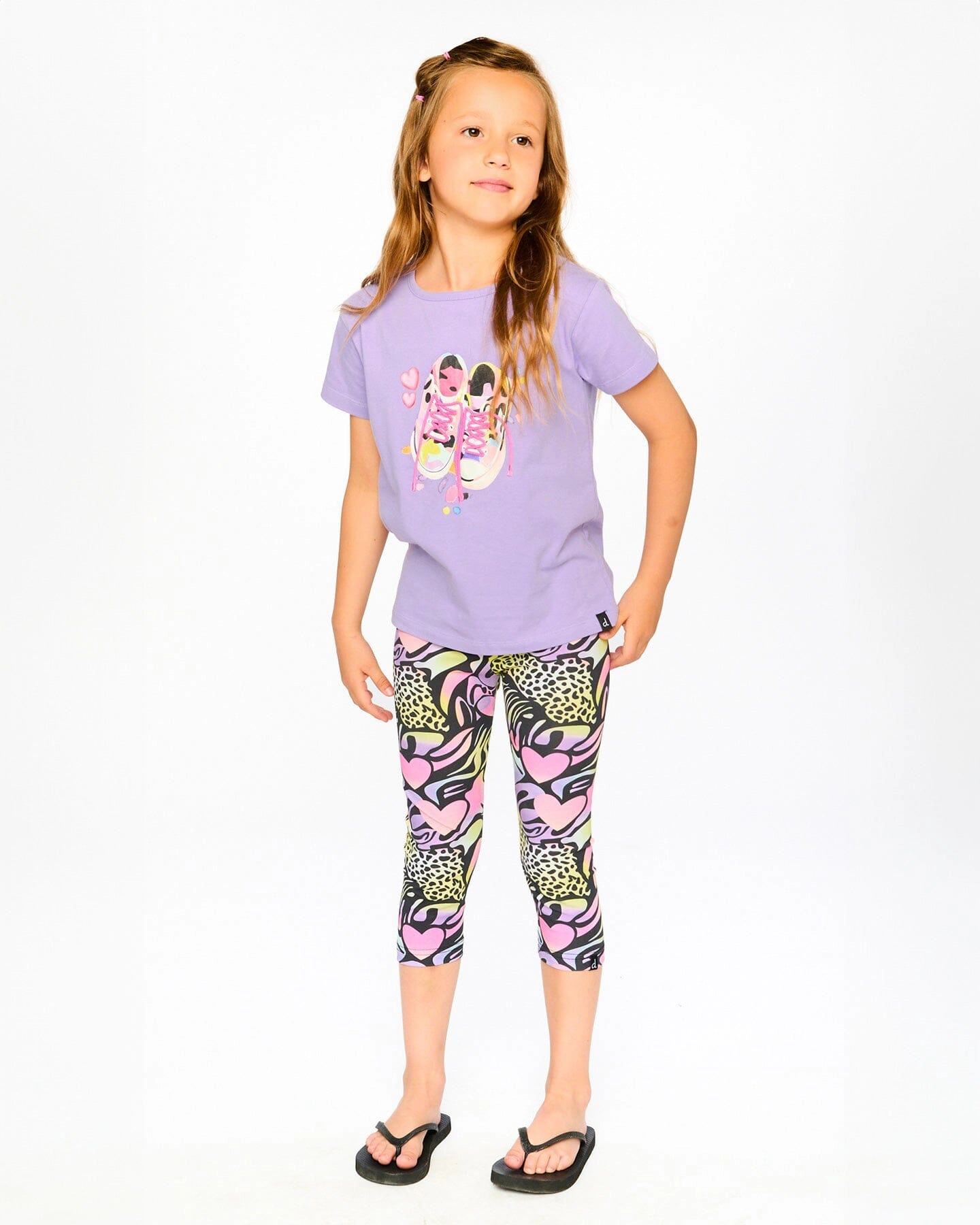 Deux par Girls Organic Cotton Jersey Animal Print Capri