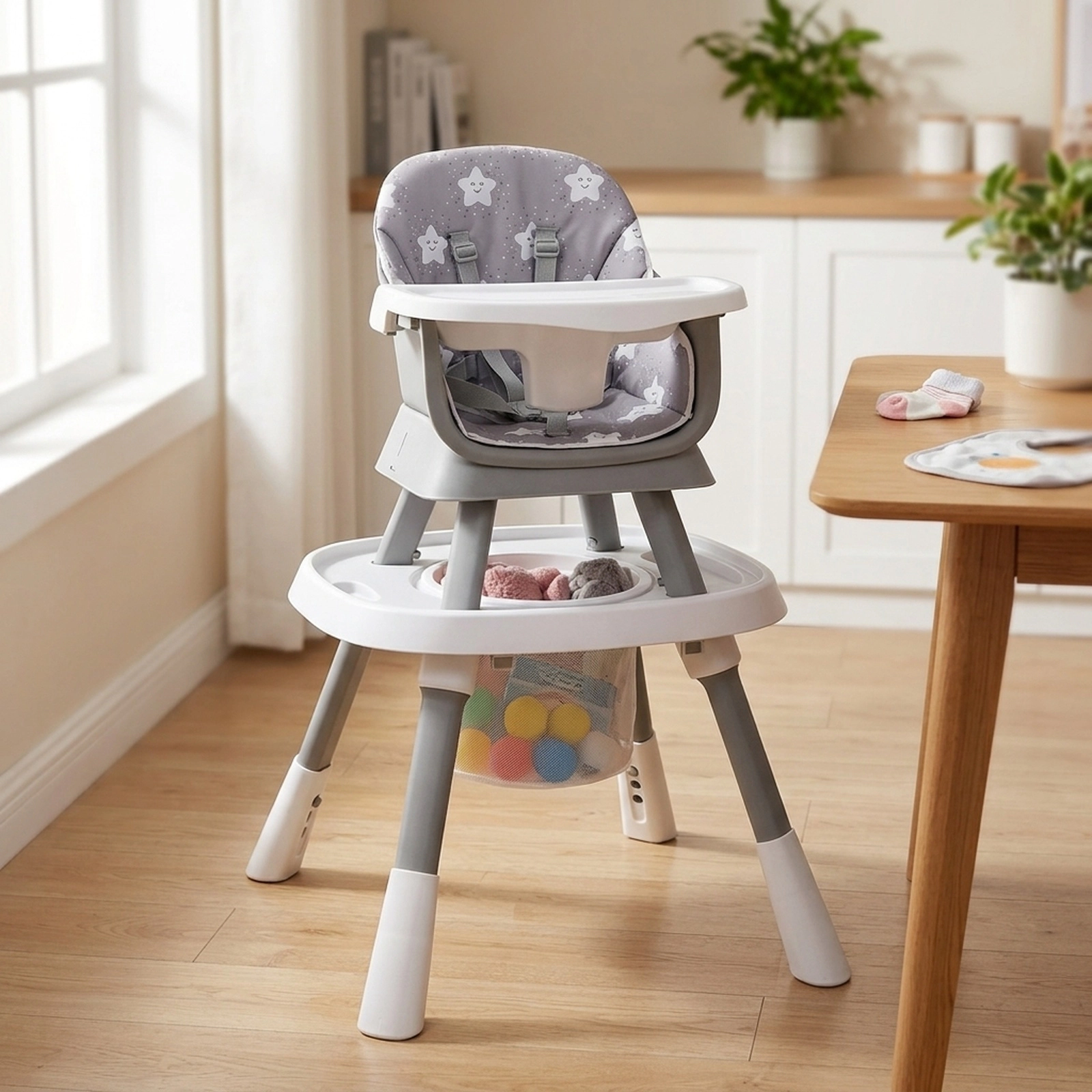 16-in-1 Baby High Chair and Activity Center 360-Degree Rotating Seat Booster Double-Sided Tabletop 6 to 36 Months