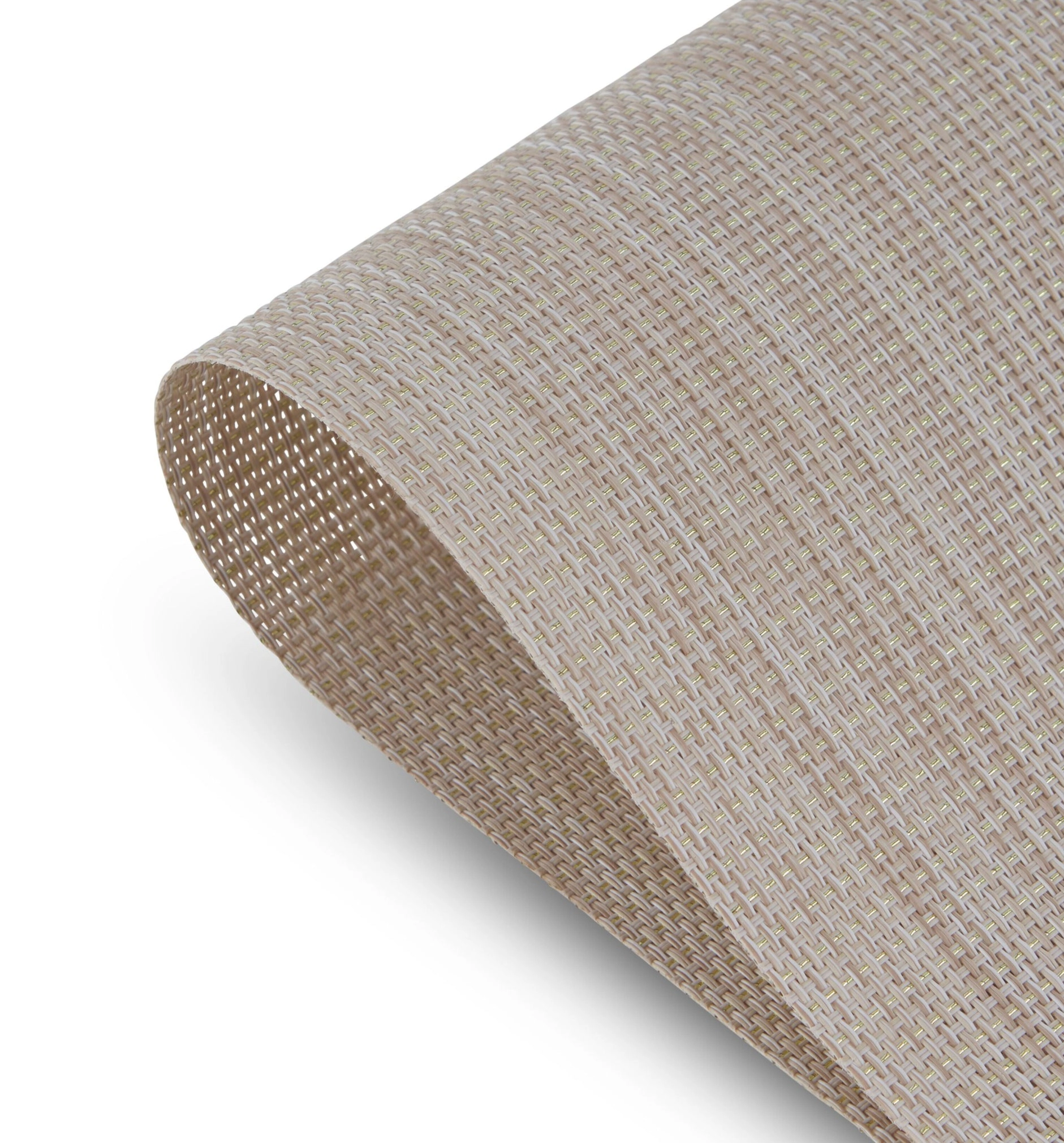 Dainty Home Natural Shimmer Woven Vinyl Reversible Rectangular 12" x 18" Placemat Set of 6
