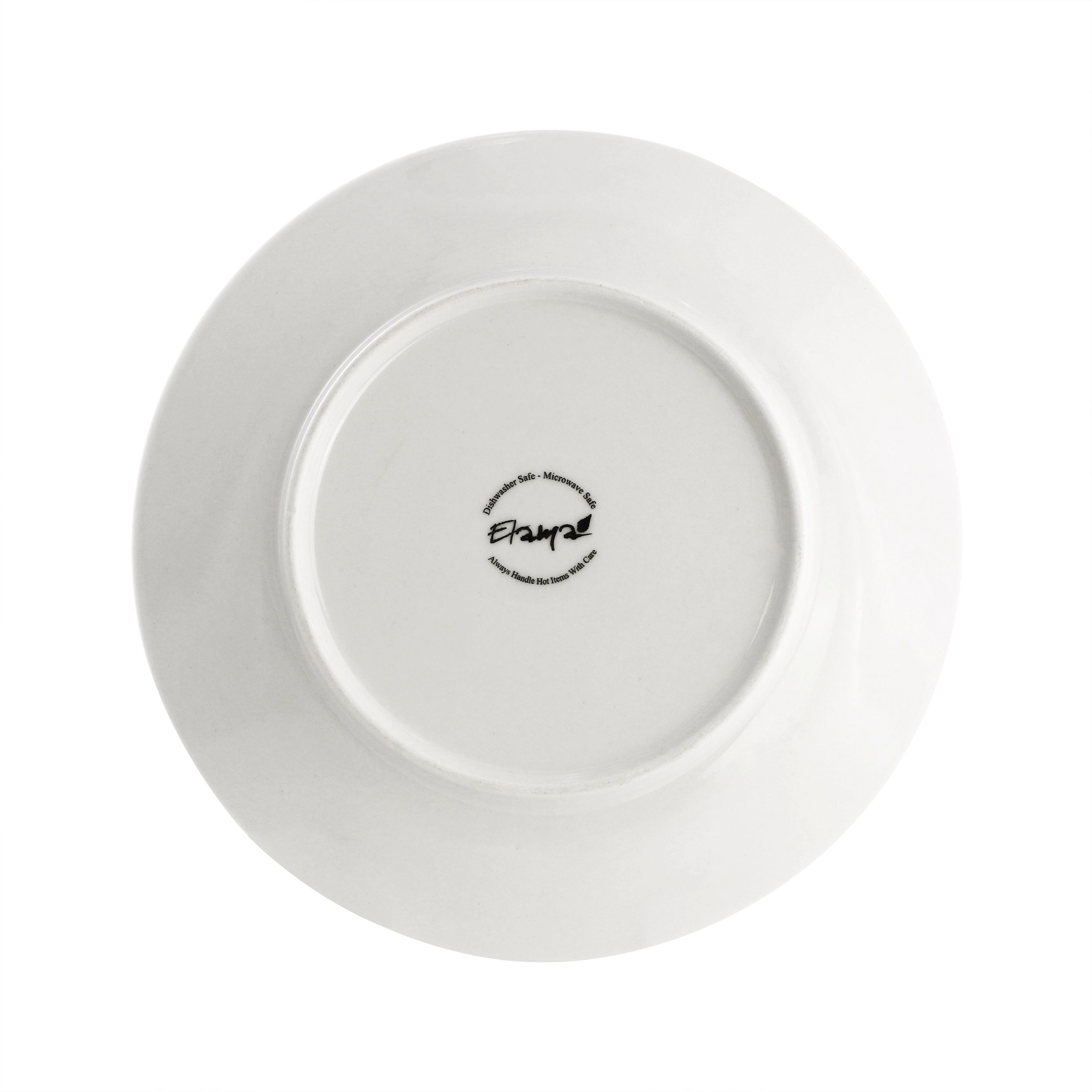 Elama Hansel 6 Piece Embossed Arch Stoneware Salad Plate Set in White