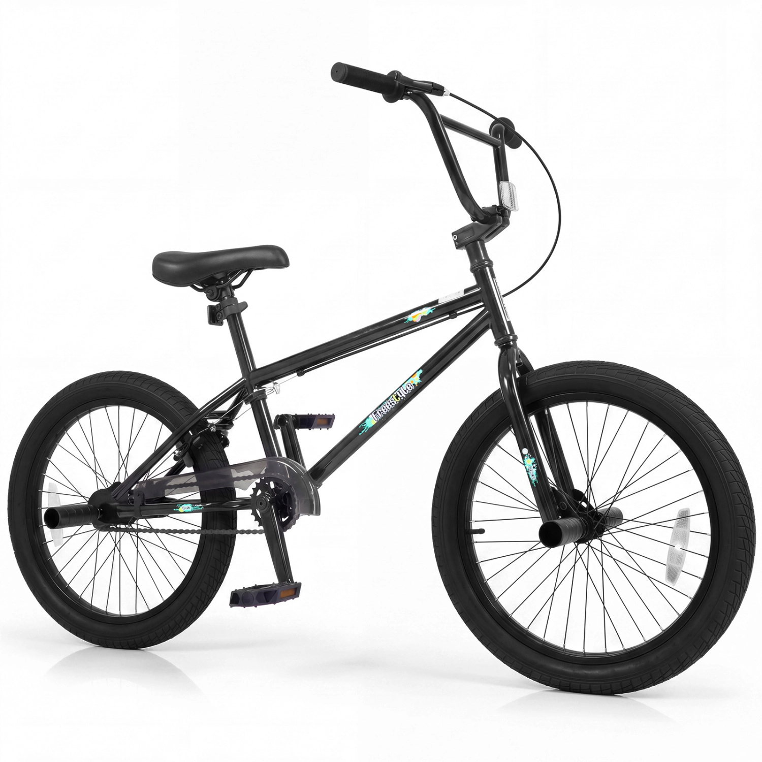 LJG 20" Trick Bicycle with 270 Degree Steering and Adjustable Seat for Kids Teens