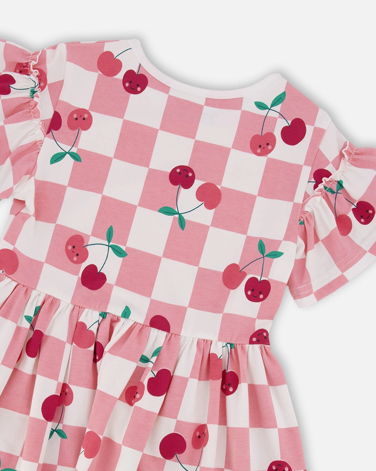 Deux par Deux Girls Organic Cotton Jersey Dress Printed Cherries