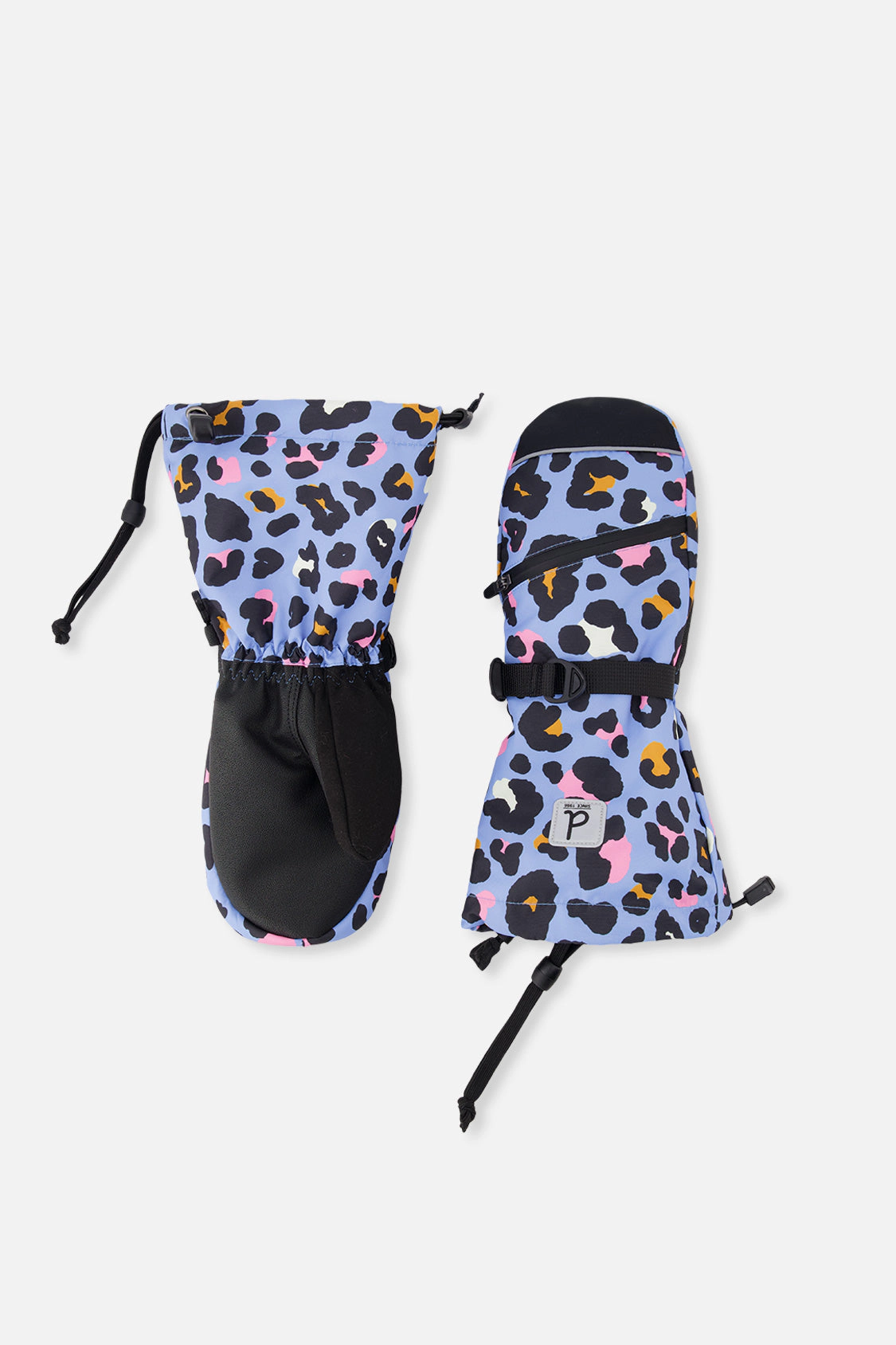 Deux par Girls Teknik Leopard Print Cordura-Reinforced Winter Mittens