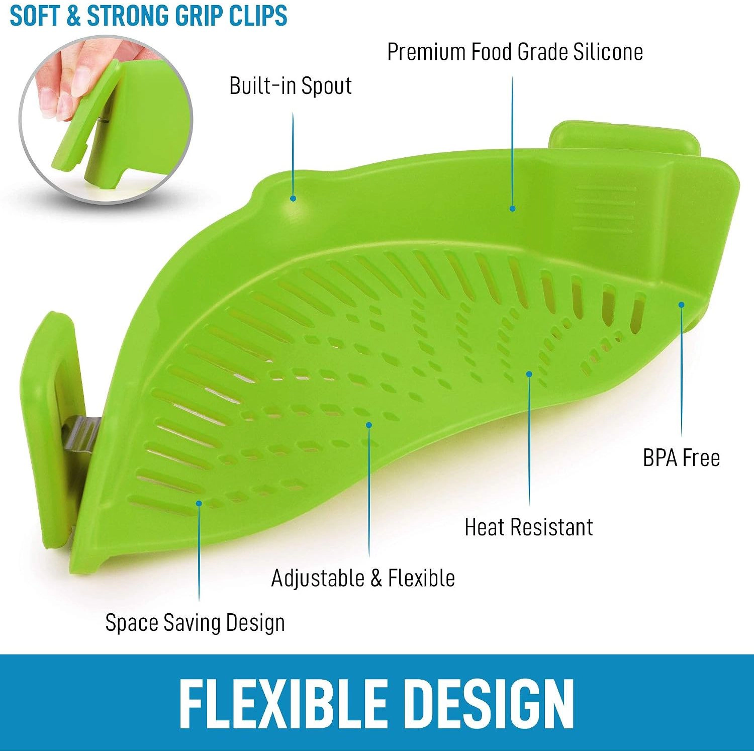 Zulay Kitchen Silicone Pot Strainer