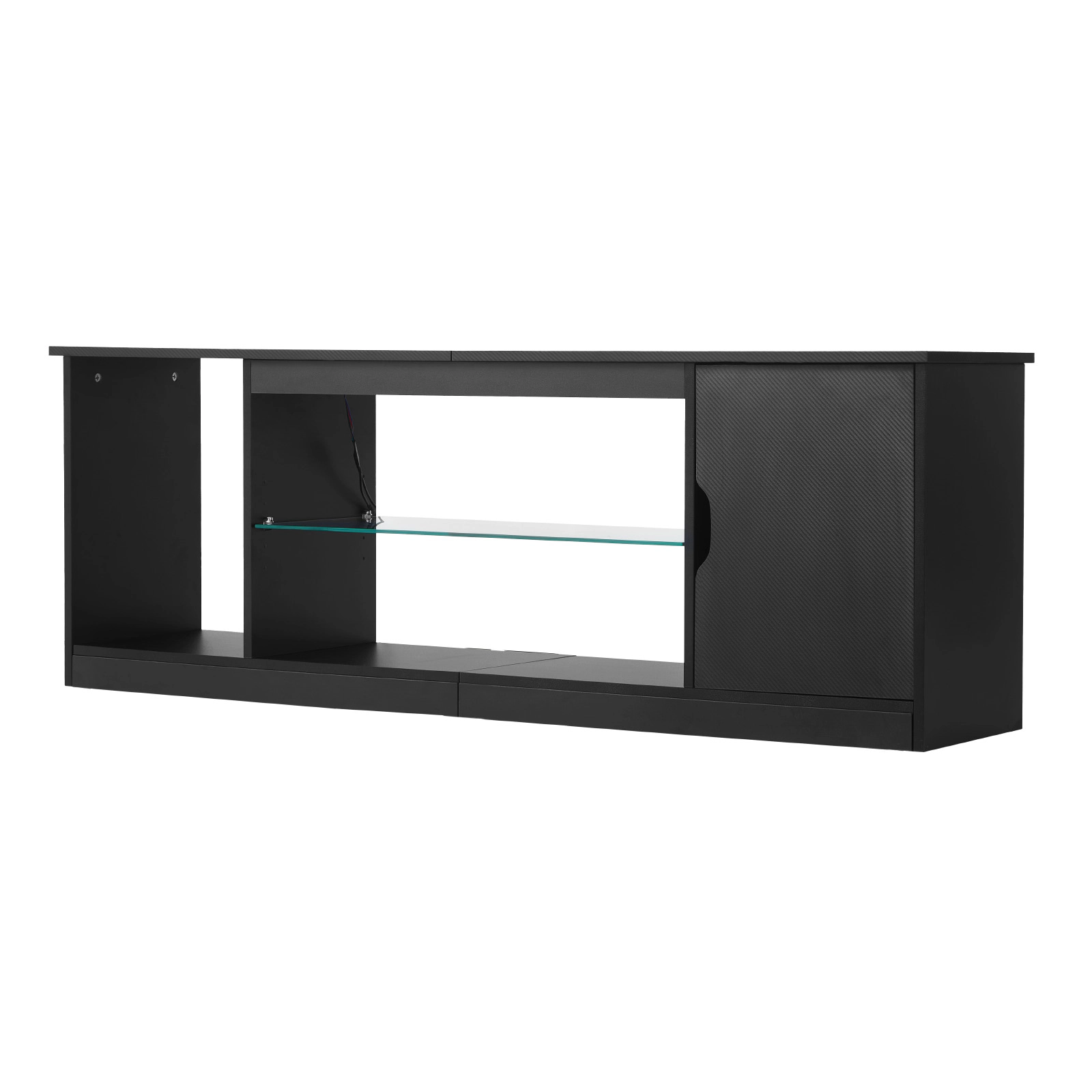 HONGGE TV Stand for TVs up to 65 Inch, Entertainment Center with Light Strip