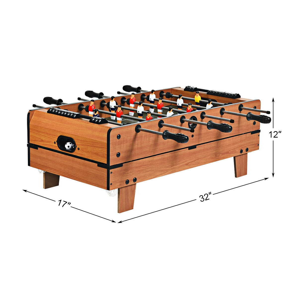 SUGIFT 4-in-1 32-in Tabletop Foosball Game Table Set with Billiards Hockey Table Tennis and Scoreboards