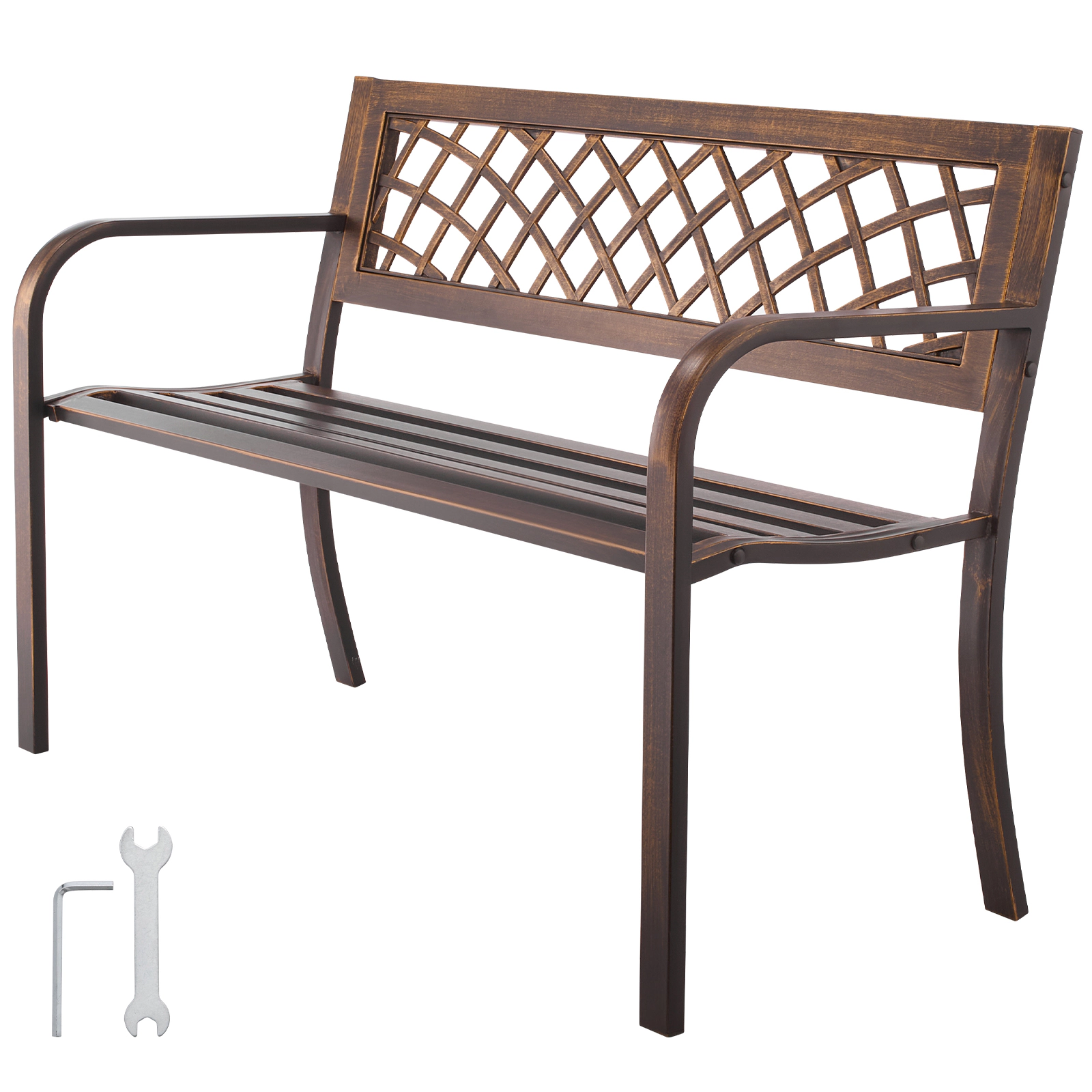 HONGGE Weatherproof Outdoor Bench Frame for Patio, Garden, Park, Yard, or Front Porch