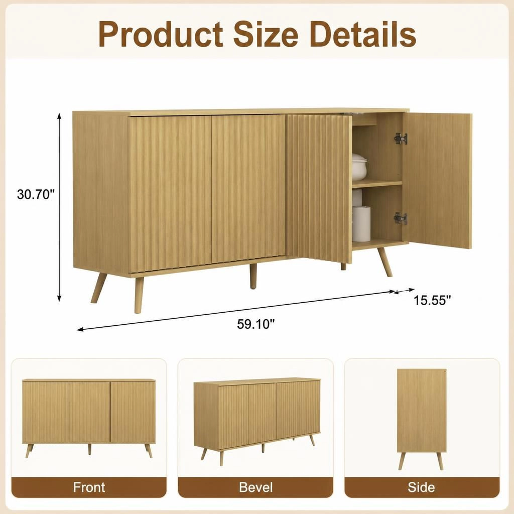 GOODSILO 59" Modern Storage Sideboard Buffet Cabinet