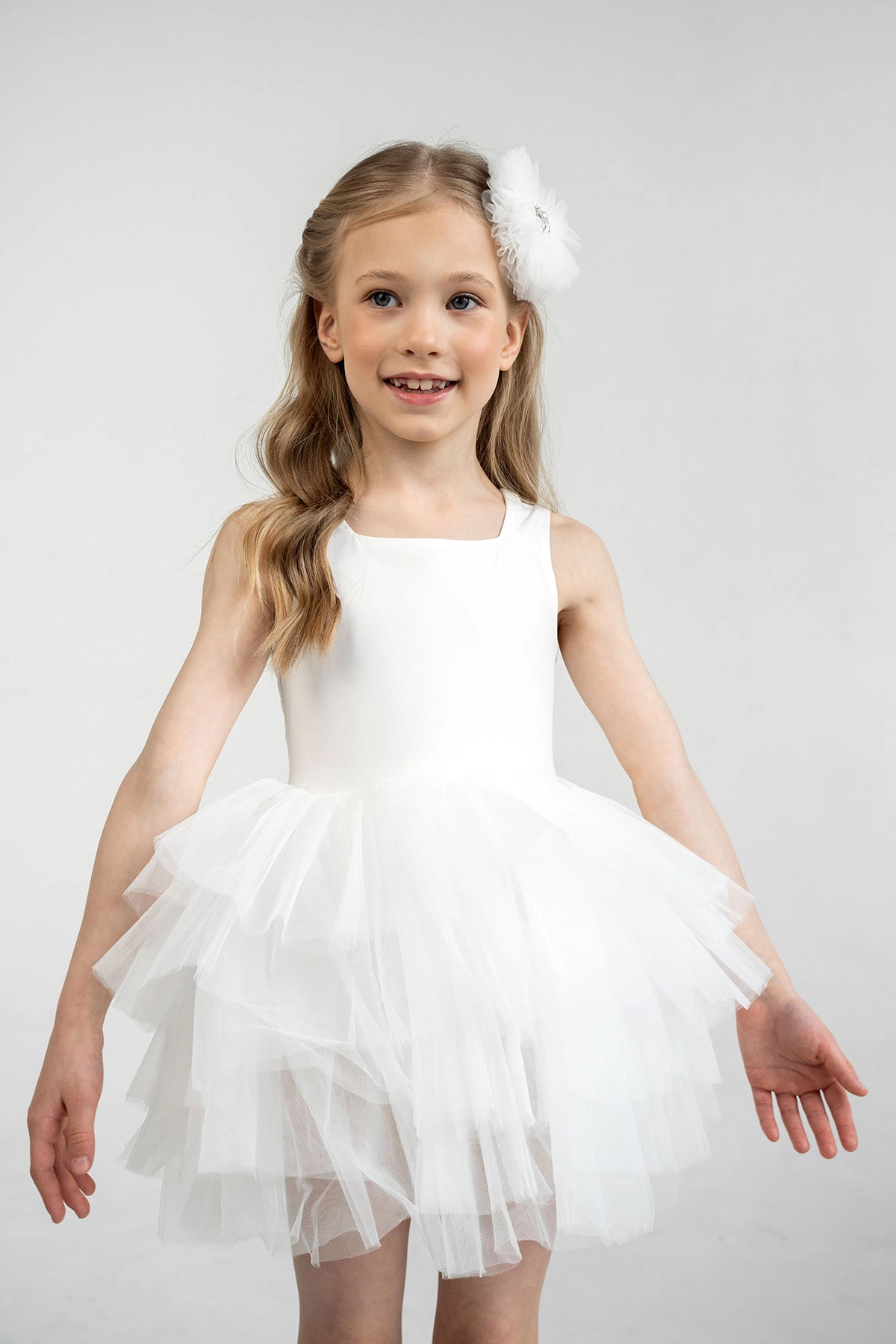 Mini Celebrities Girls White Lily Tutu Dress