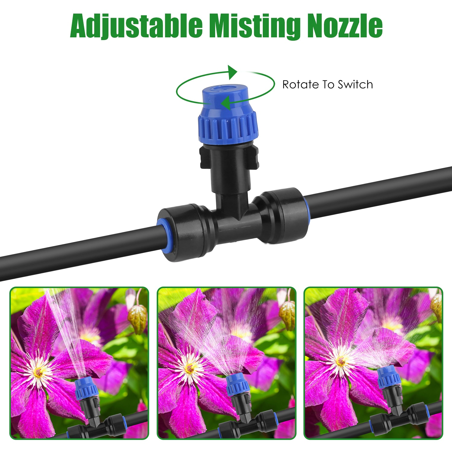 GBruno 75ft Drip Irrigation System With Misting Nozzles
