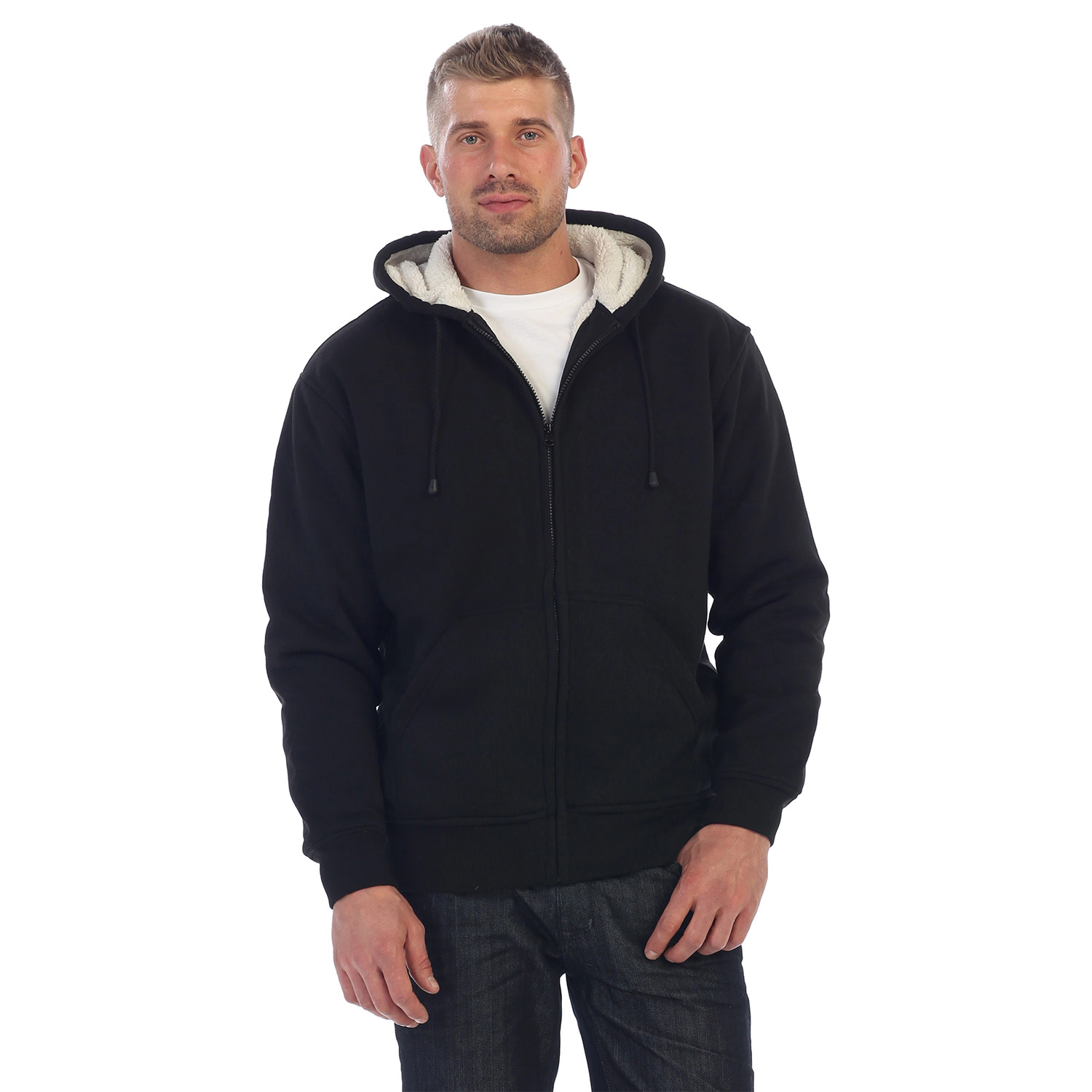 Gioberti Men's Heavyweight Sherpa Lined Fleece Hoodie Jacket