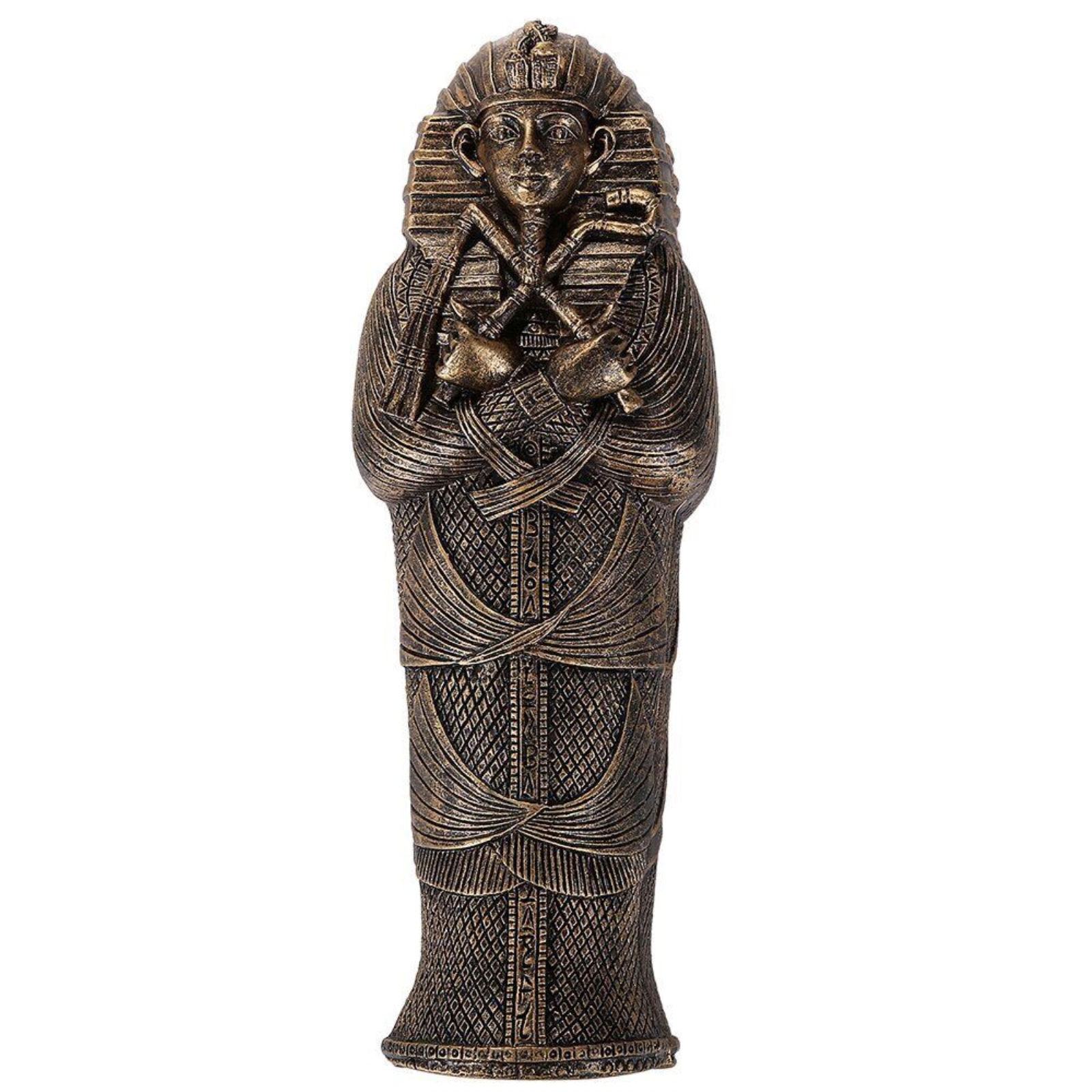 Pacific Giftware Bronzed Small Ancient Egyptian Pharaoh King Tut Sarcophagus With Mummy Statue 5.5 inch