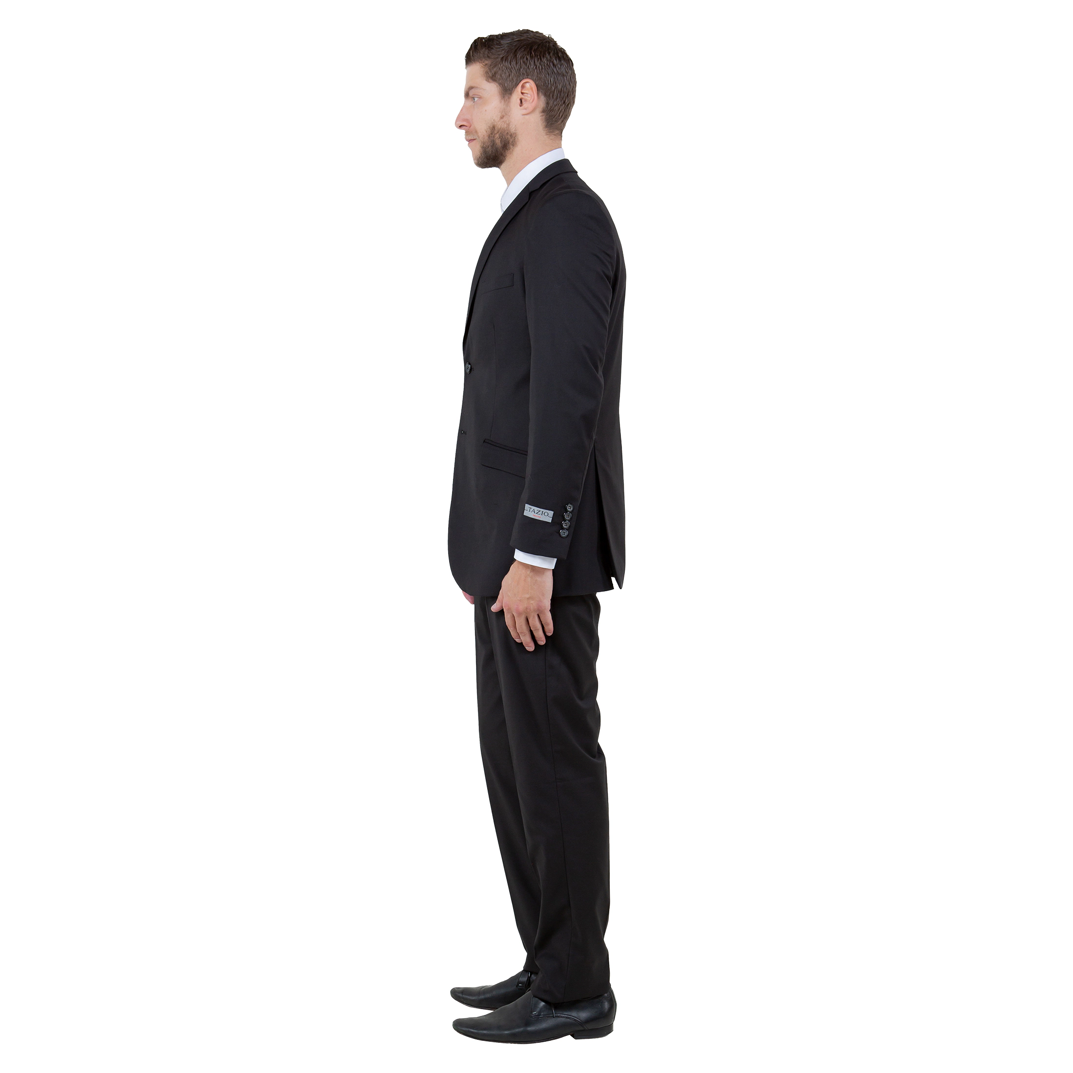 Tazzio Men’s Slim Fit Vested Solid Suit Set