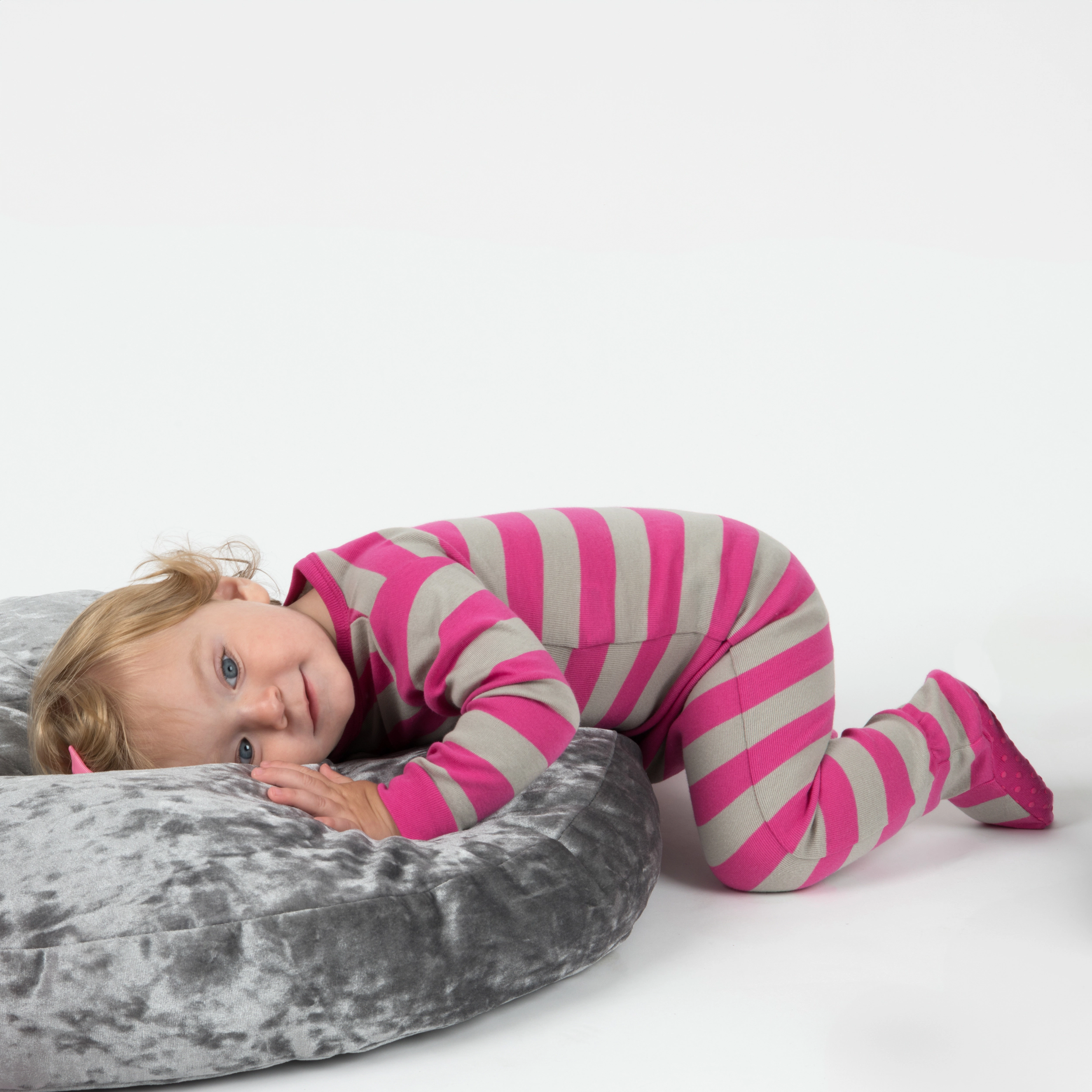 Leveret Baby/Toddler Girls Pink Striped Cotton Footed Pajamas