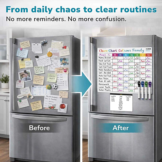 QUOKKA Magnetic Chore Chart for Kids, Behavior & Responsibility Reward Board for Toddlers & Teens