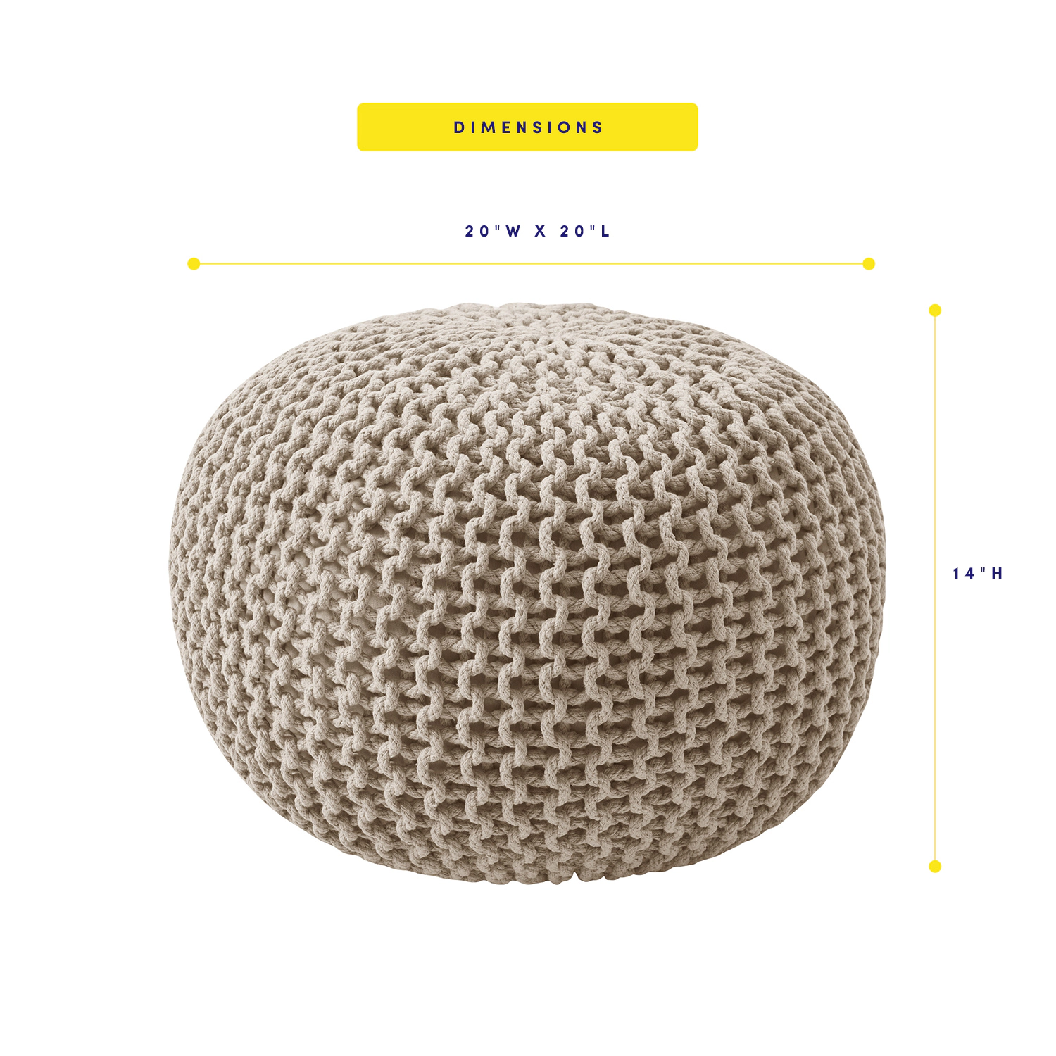 Sweet Home Collection Round Pouf Foot Stool Ottoman