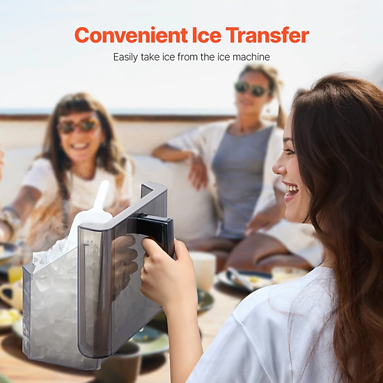 HONGGE Countertop Ice Maker, Ready in 15 Mins, Self-Cleaning Portable Ice Maker