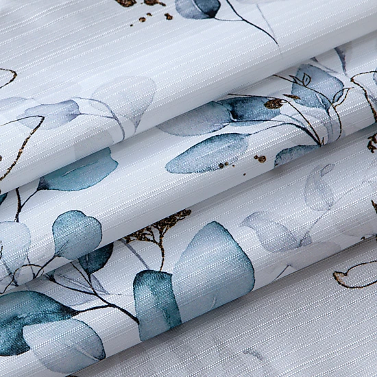 Dainty Home Sweet Garden Printed Fabric 3D Designed Textured Fabric Shower Curtain 70" x 72"
