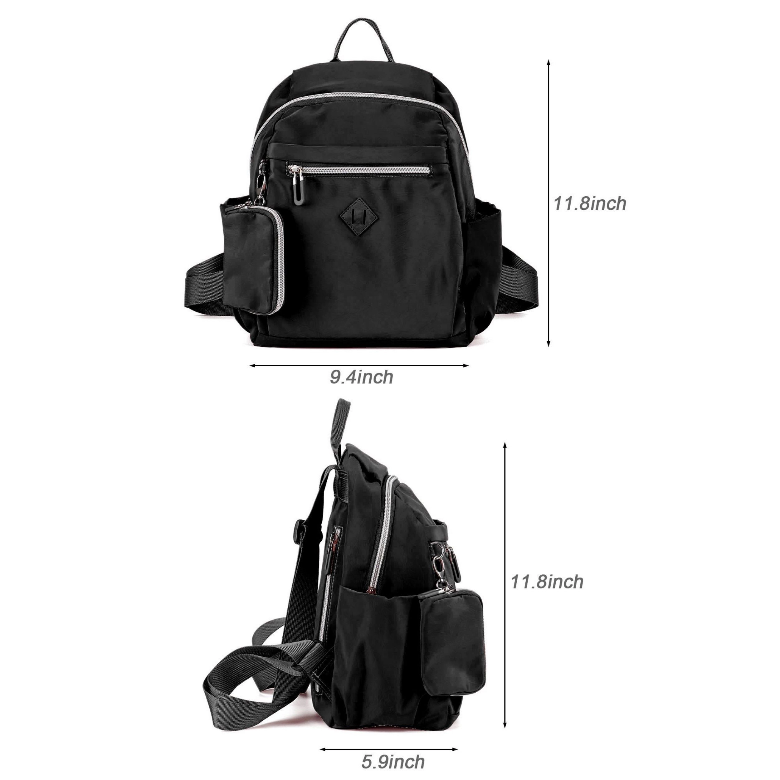 Home Collection Women’s Waterproof Anti Theft Nylon Backpack with Mini Purse