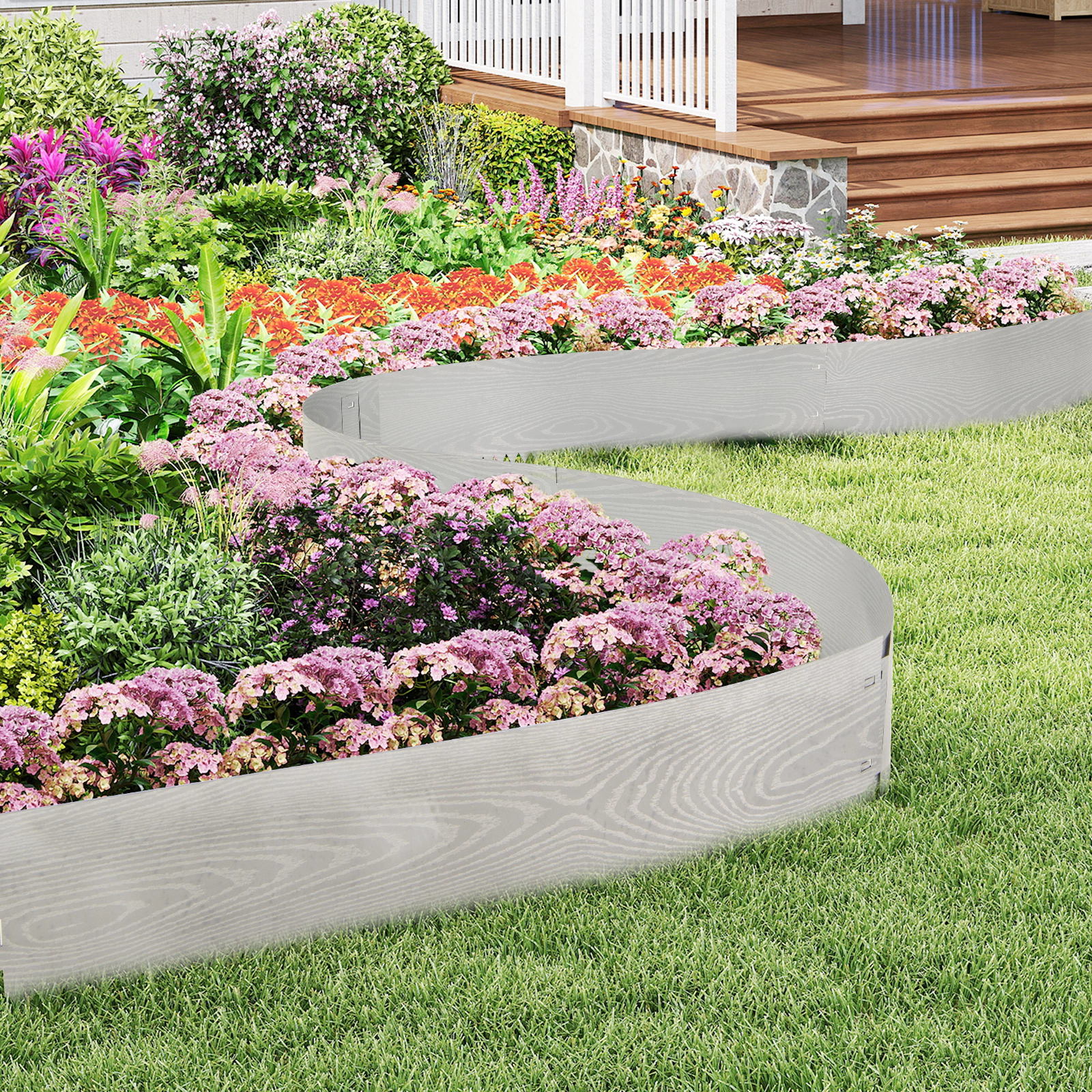 LJG 6-Pack 20 FT Galvanized Metal Landscape Edging for Lawn（Patented）