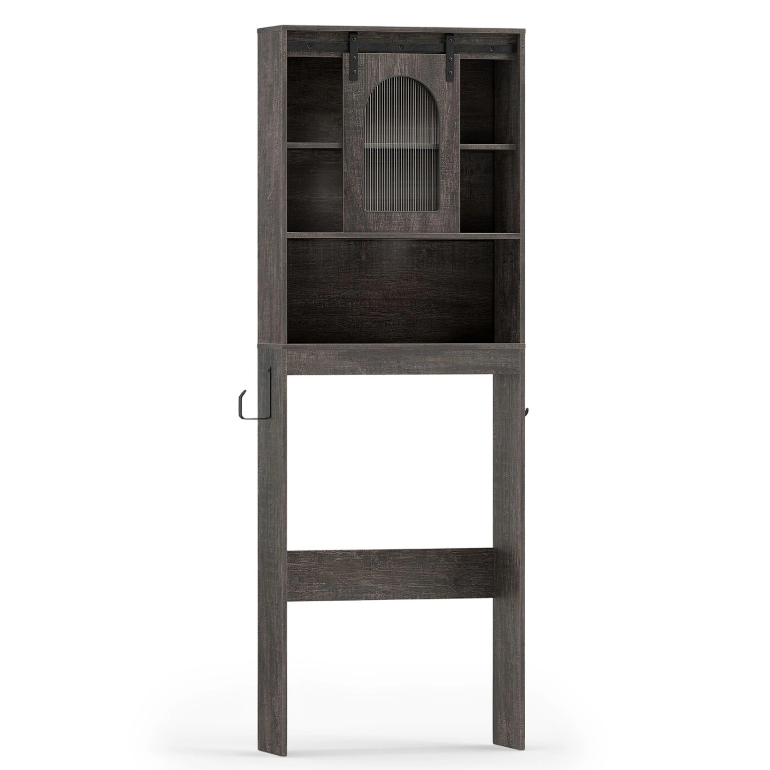 SlickBlue Bathroom Storage Cabinet with Sliding Barn Door and Hooks
