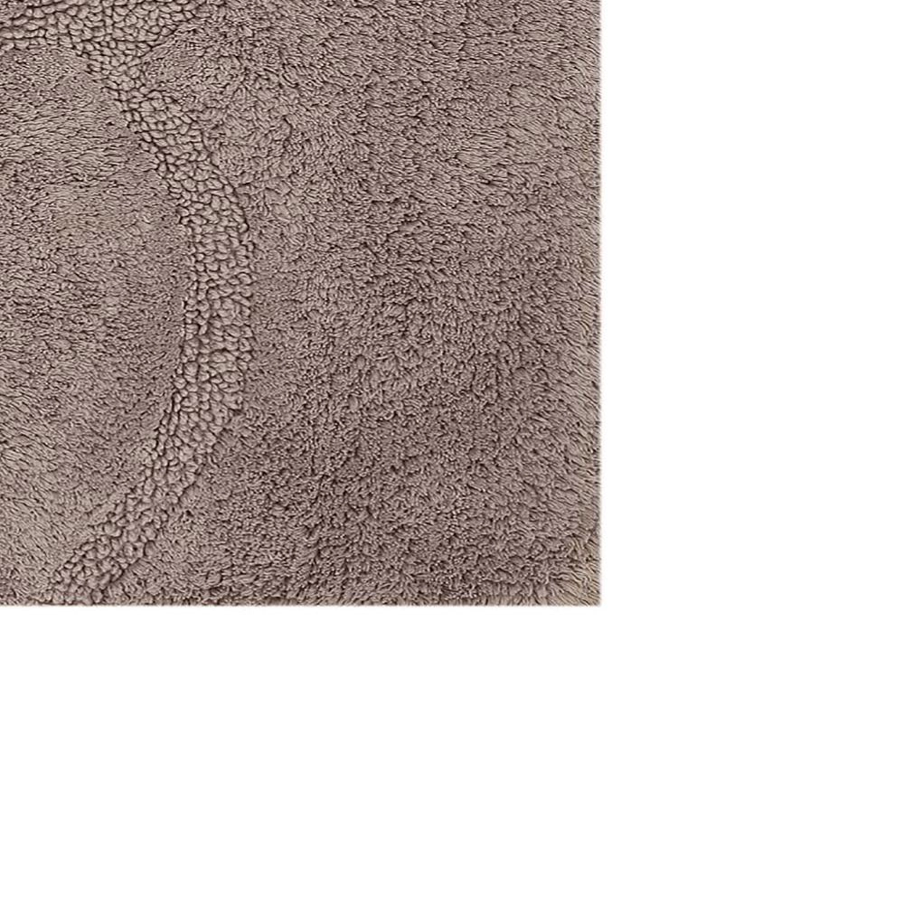 Perthshire Platinum Collection Sculptured Chain Design Anti-Skid Cotton Bath Rug 17" x 24" Stone