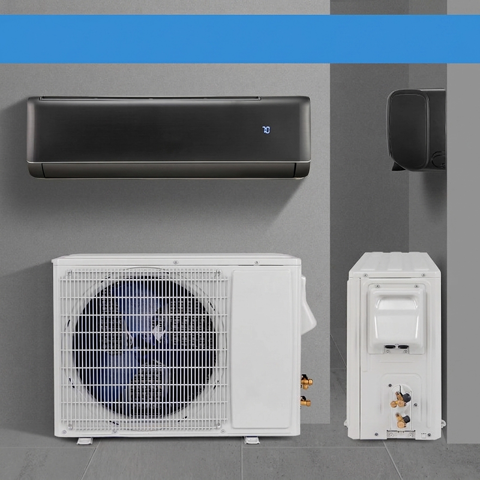 SUGIFT 24000-BTU 21-SEER2 1500-sq ft 208-230V Gray WiFi Ductless Mini Split Air Conditioner and Heater
