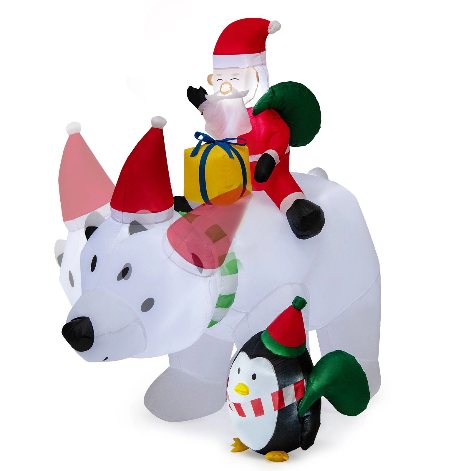 SlickBlue Unisex 7 Feet Christmas Inflatable Santa Polar Bear Decor