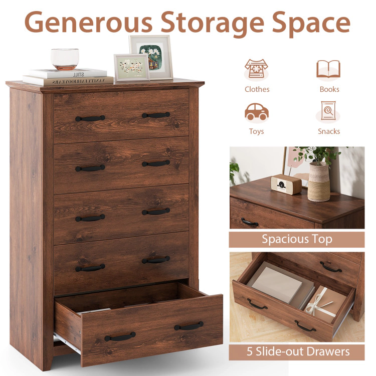 Hivvago Standing Storage Cabinet with a Set of 5 Drawers