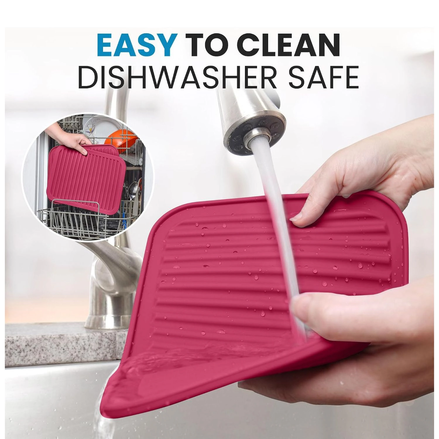 Zulay Kitchen 2-Pack 9"x12" Silicone Trivets for Hot Pots & Pans