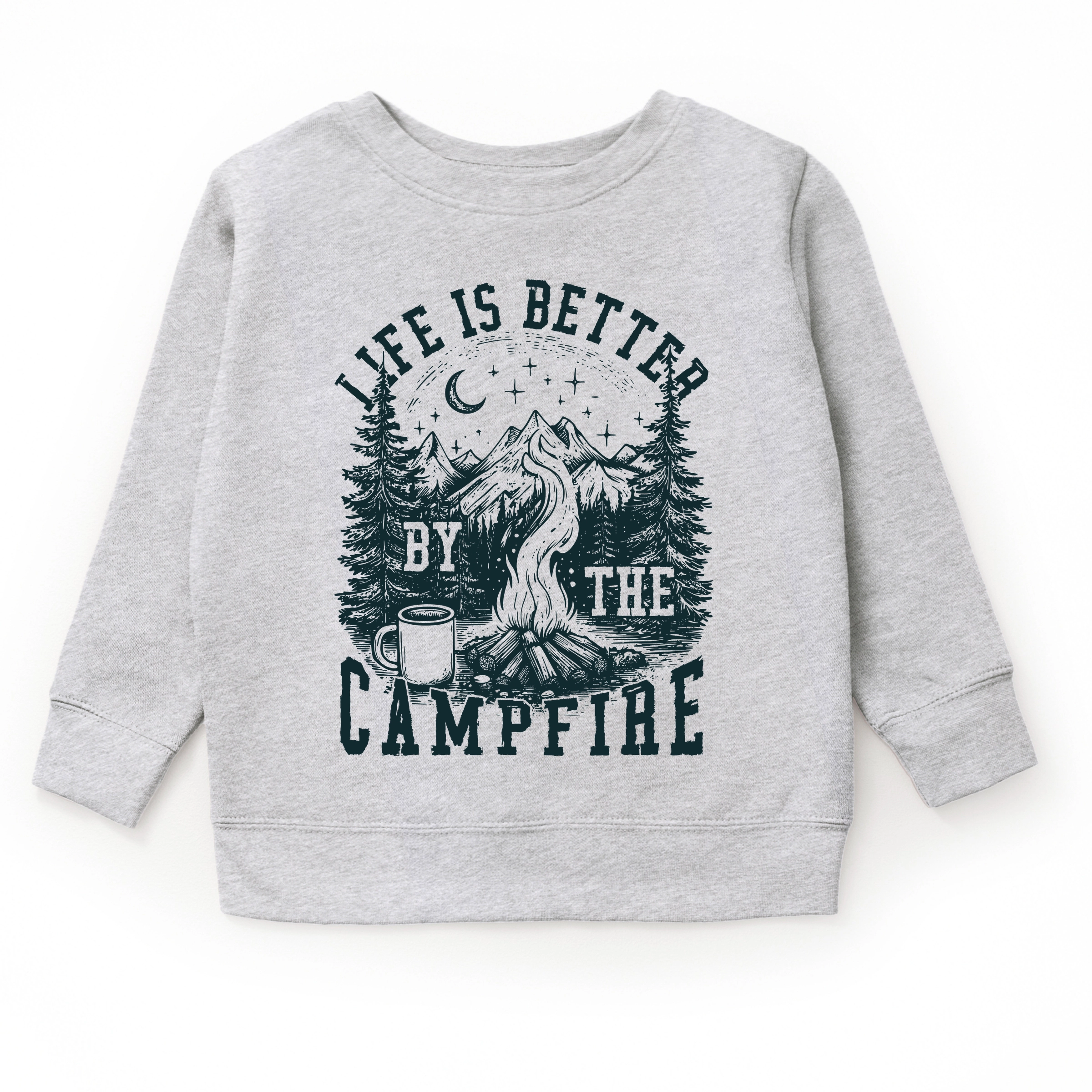 the Juniper Shop - Youth Graphic Sweatshirt Life is Better by Campfire Forest