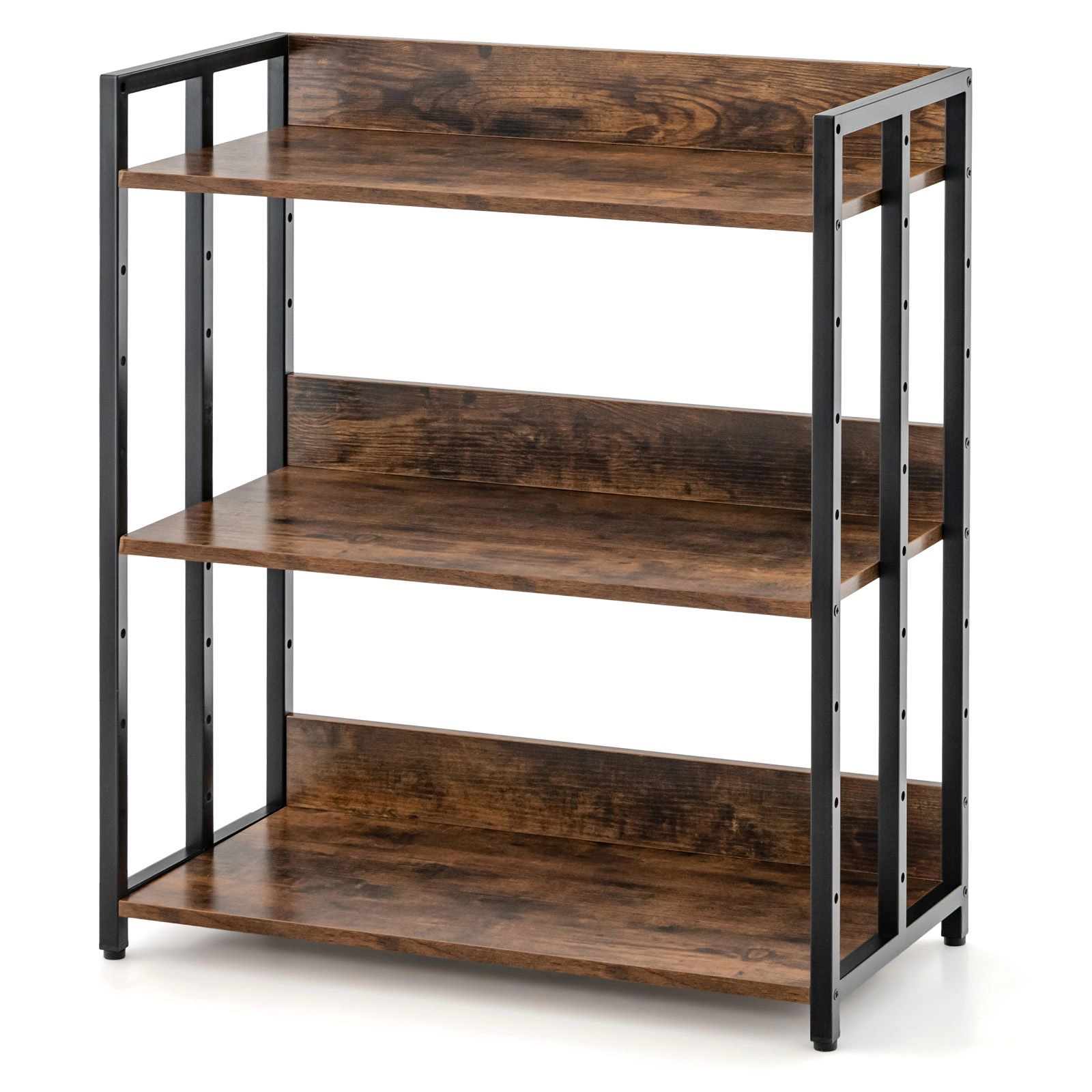 SlickBlue 3 Tier Industrial Bookshelf with Adjustable Shelves