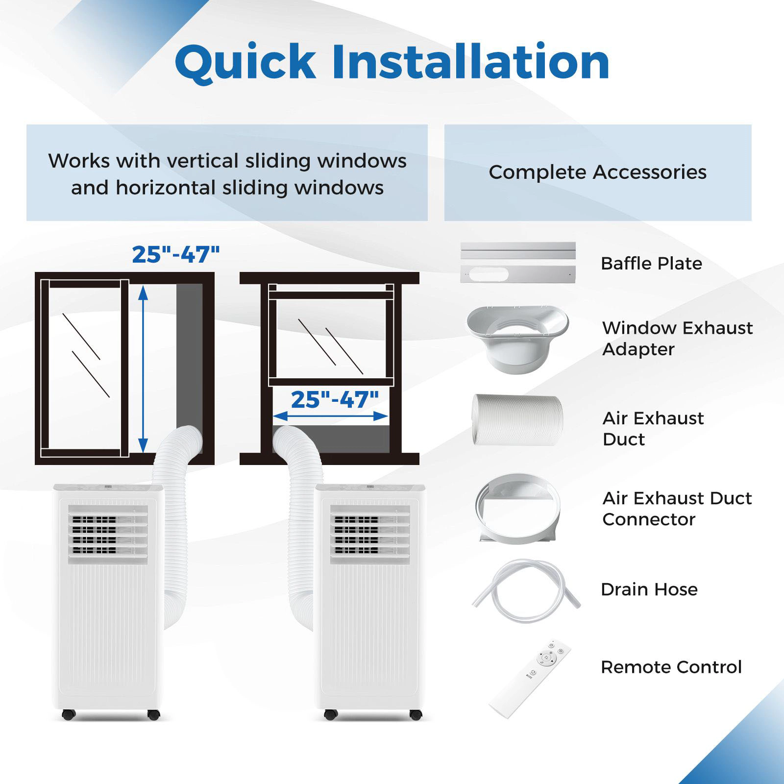 SlickBlue Unisex Portable 3-in-1 Air Conditioner with Dehumidifier