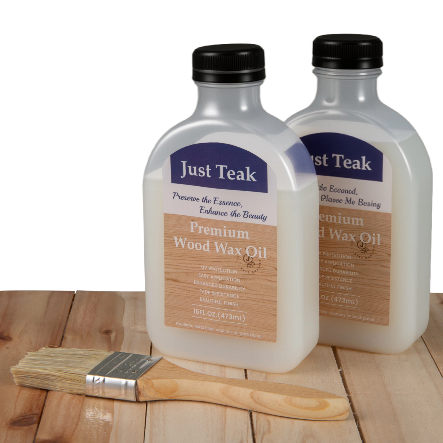 LJG 16 oz Wood Oil Cleaner and Brightener for Outdoor and Indoor Furniture Set of 2