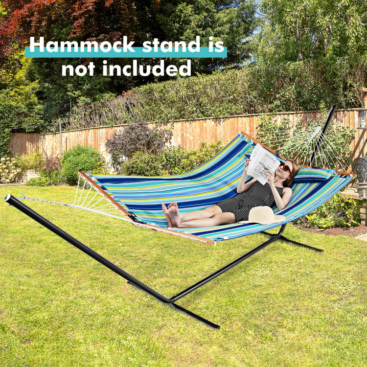 Hivvago Patio Hammock Foldable Portable Swing Chair Bed with Detachable Pillow